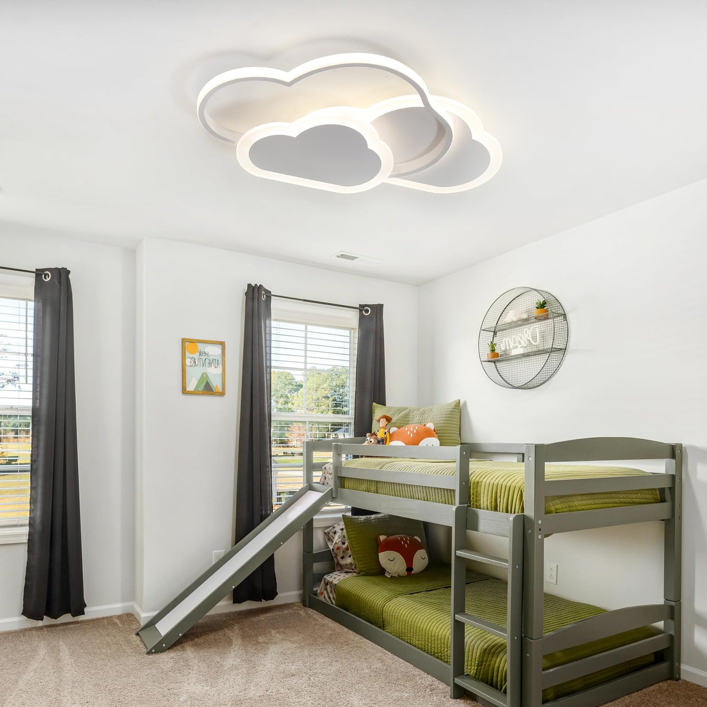 BLMYL LED Ceiling Light Kids Room 52CM Lamp, Ceiling Light Kids Room Dimmable Cloud Light with Remote Control 3000K-6000K, 42W Ceiling Light for Living Room, Bedroom