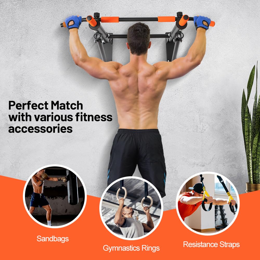 Panana Pull Up Bar for Wall, Wall Mounted, Space Saving Foldable Pull Up Bar, up to 200 kg, Home Gym