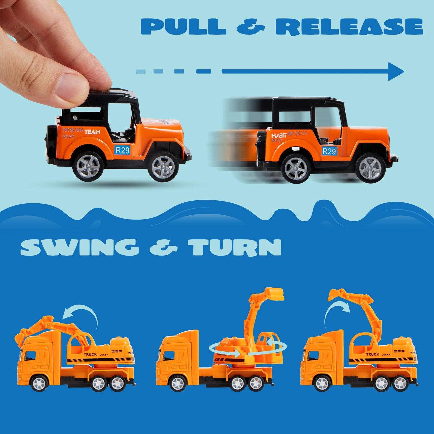 JOYIN 20 Pieces Metal Pull Back Mini Toy Cars, Mini Die Cast Toy Cars Set, Pull Back Cars for Toddler Girls Boys Toys