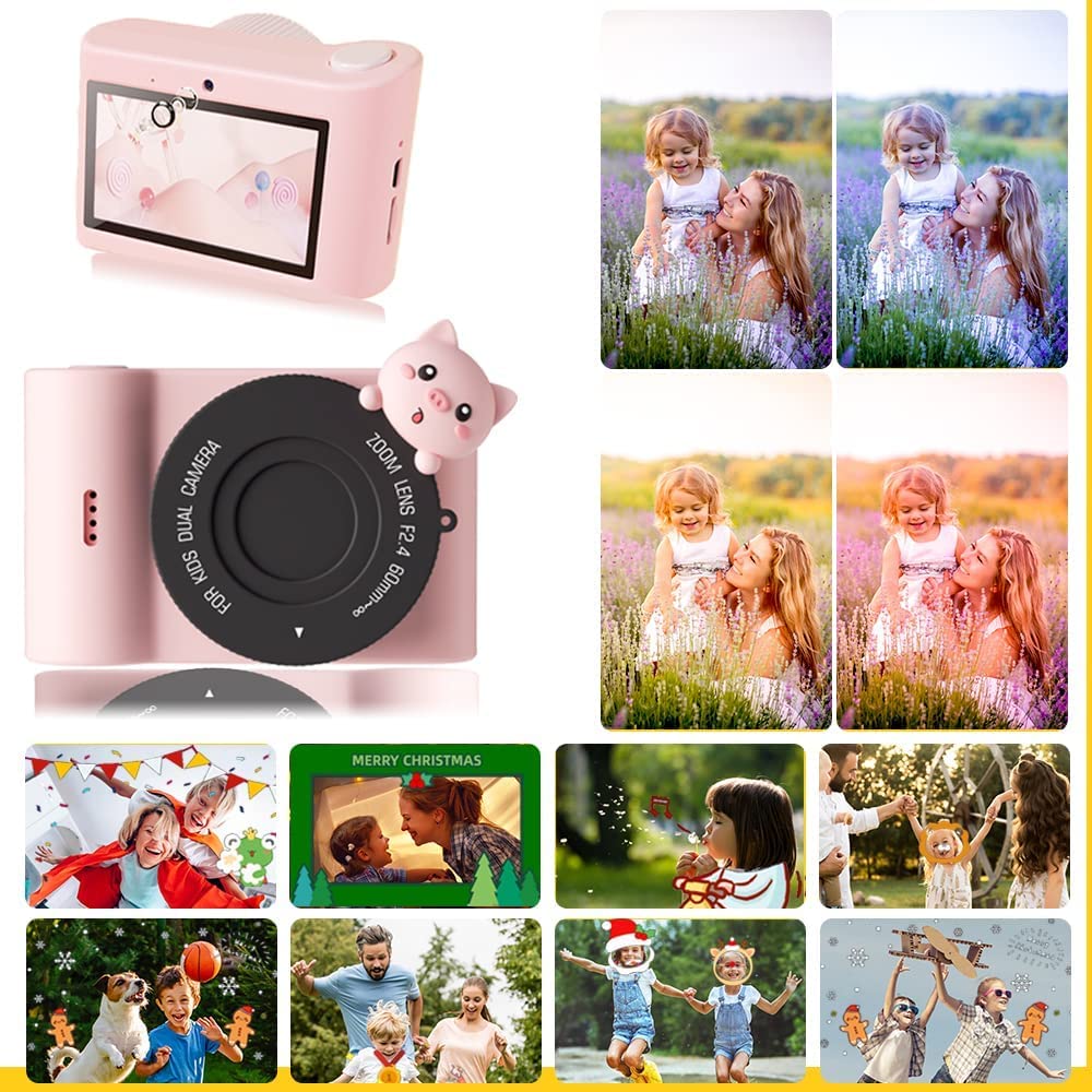 Camera 48MP 1080P HD Video Camera, Selfie Touchscreen Camcorder, WiFi Digital Camera with 32GB SD Card, Christmas Gifts for.