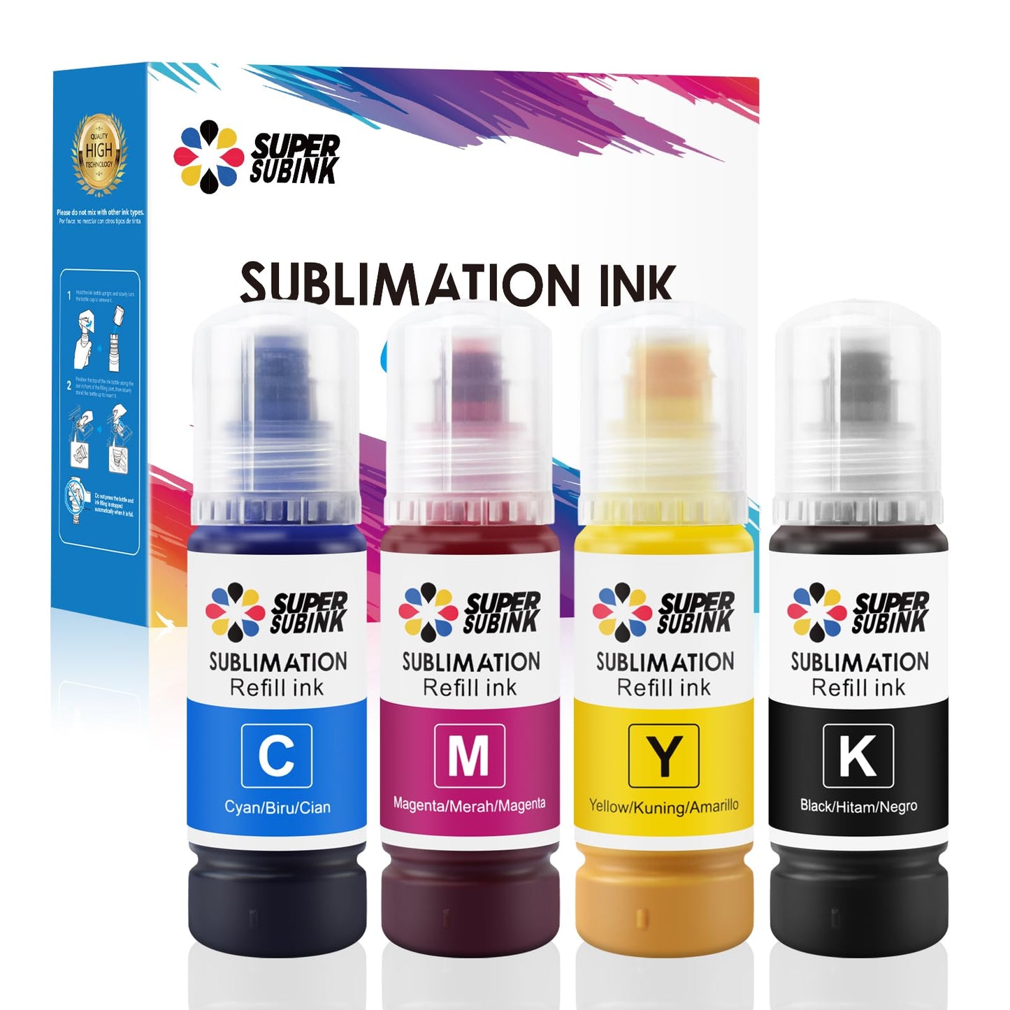 Sublimation ink for Epson et 1810 2810 2820 2850 2830 2815 4810 printers (auto fill/unnecessary ICC/UV protection)