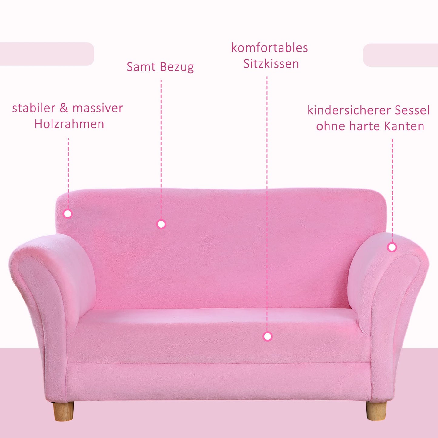 HOMCOM Kids Sofa Kids Chair Sofa Couch Children Chair Kid's Room Soft Sofa Double Sofa Single Sofa (Strawberry Sofa)
