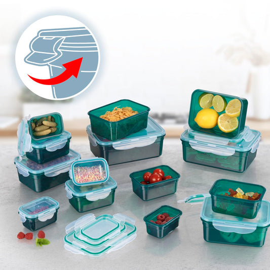 GOURMETmaxx Fresh-keeping containers with Klick-it lid 14-piece set | Storage box for meal prep | Airtight, leak-proof & stackable storage containers with lids | BPA-free