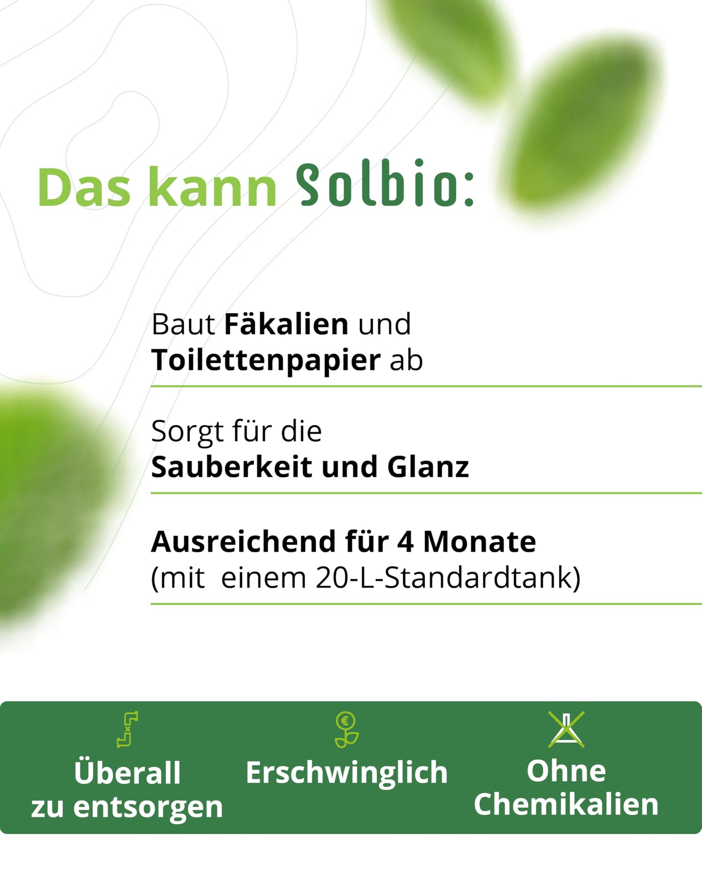 Solbio Original Sanitation Liquid for Camping Toilet 1.6l 100% Organic & Vegan - Biodegradable sanitary additive with scent of eucalyptus, pine, and mint.