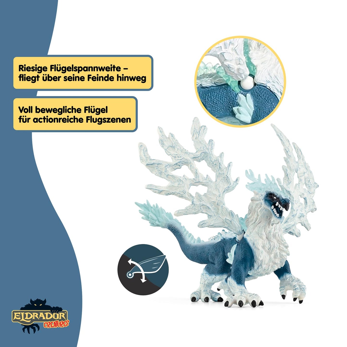 SCHLEICH ELDRADOR Creatures | Ice Dragon 70790 | Detailed monster figure with movable wings | Great gift for girls and boys | Toy for ages 7 and up | 20 x 15 x 13 cm