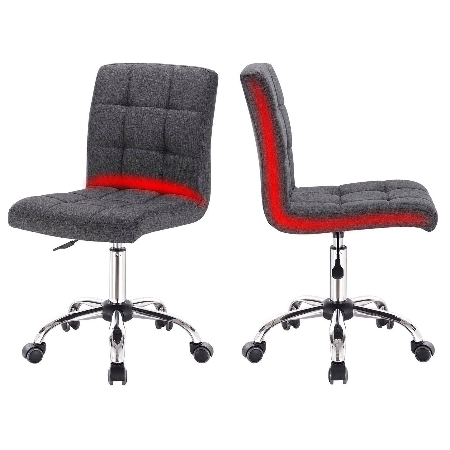 Esituro ergonomic office chair, height adjustable desk chair, swivel chair with casters, office swivel chair, for study bedroom, breathable fabric, dark gray SOFC0208.