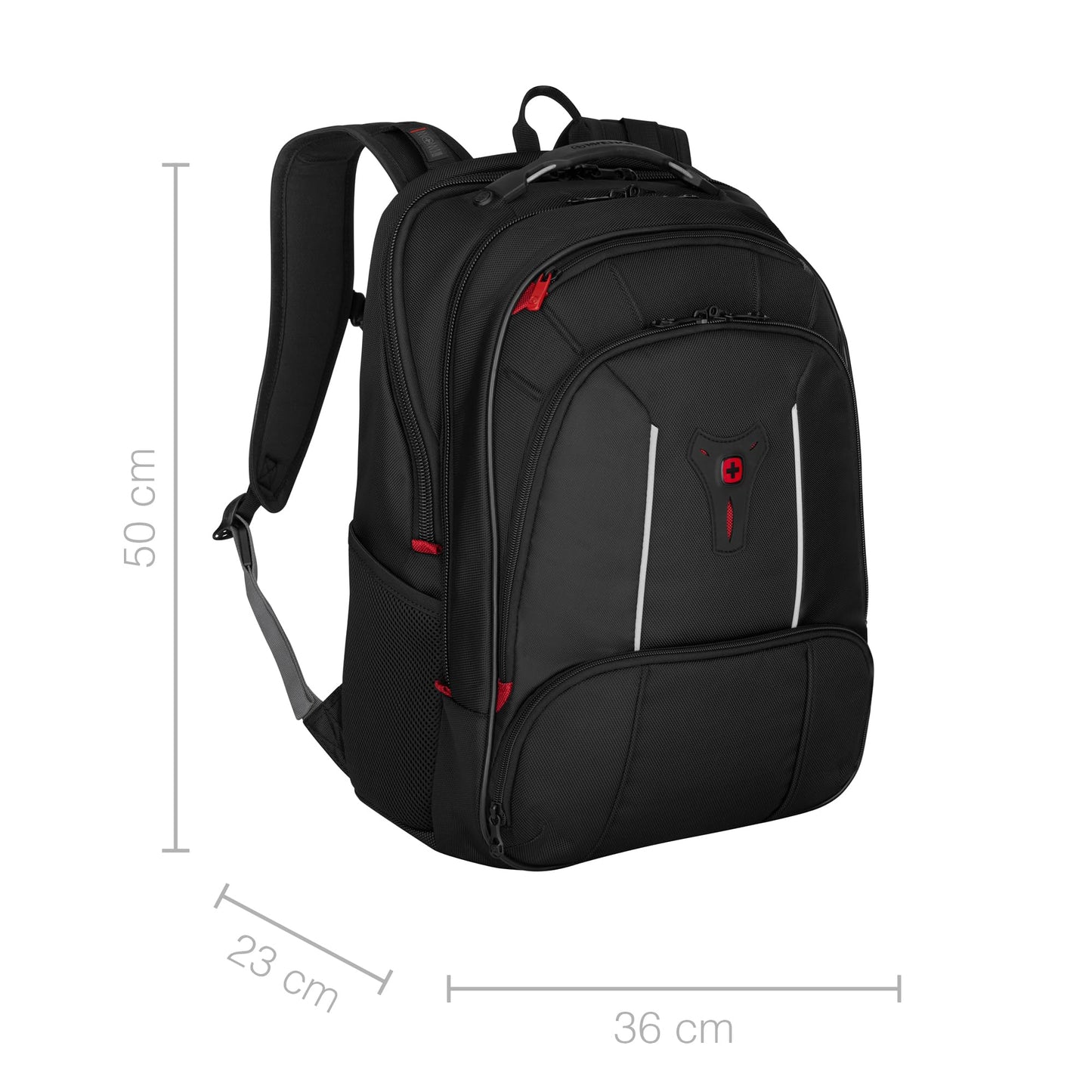 WENGER Carbon Pro Laptop Backpack with tablet compartment, fits up to 17 inch laptops, 33L, unisex, for office, business, and university use, black, 653129
