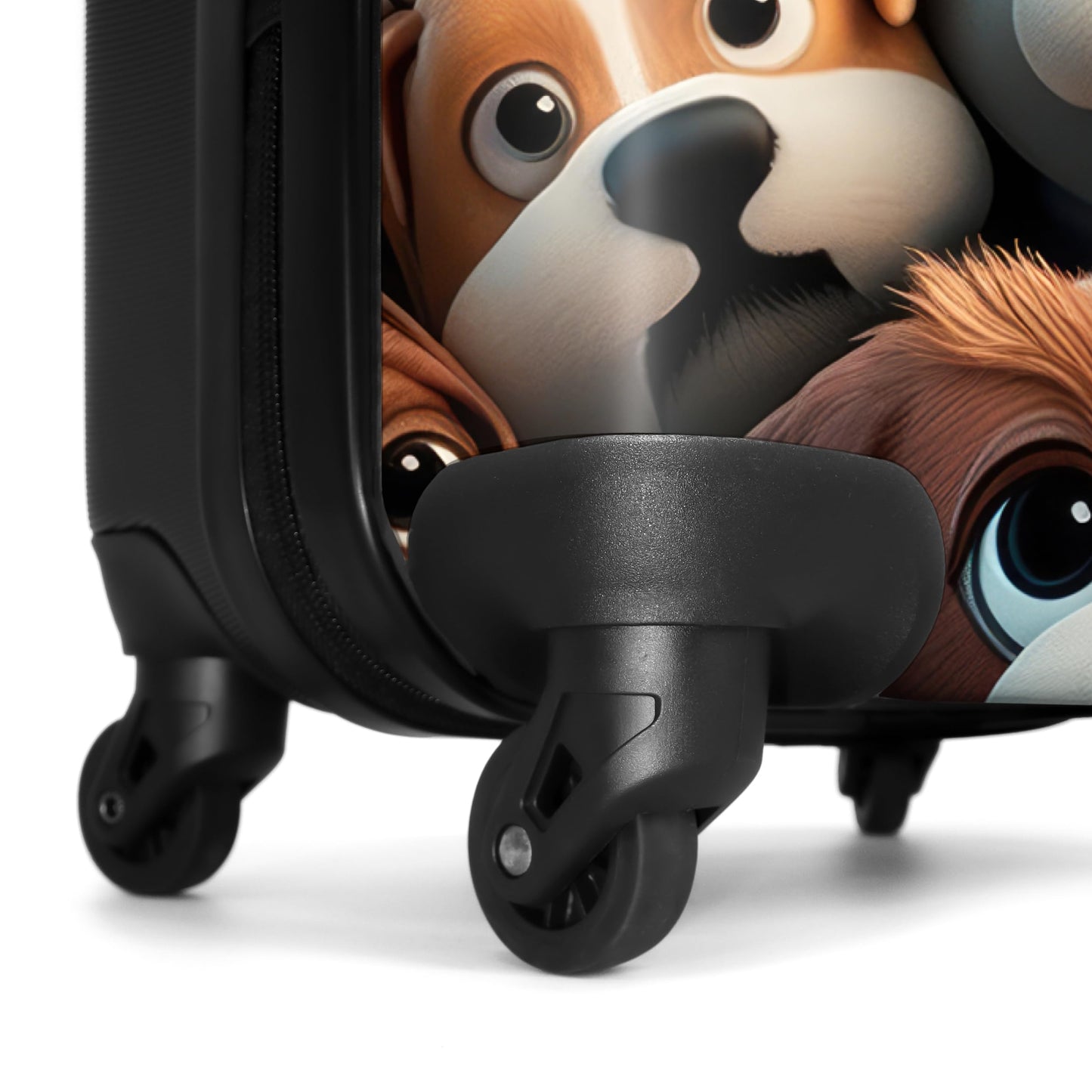 NoBoringSuitcases.com® Children's Suitcase Kids Trolley, Travel Trolley - Dog - Animals - Pattern - Brown - Kids Luggage Suitcase small, Carry-on Trolley 55x40x20