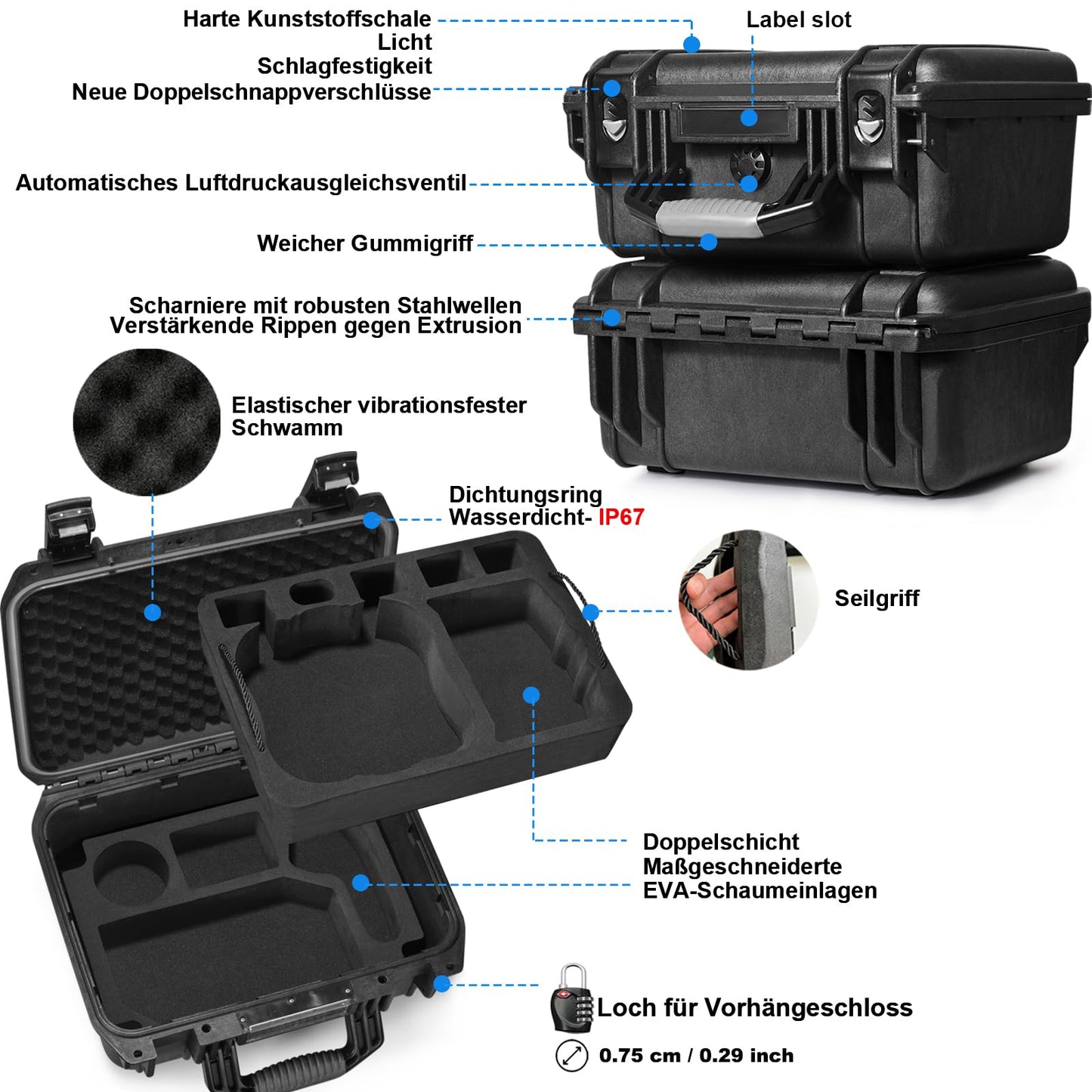 LEKUFEE waterproof carrying case for DJI Air 1/DJI Goggles 2/DJI Goggles Integra/DJI RC Motion 2 and DJI Air accessories (Case only) (Not for DJI Air 2)