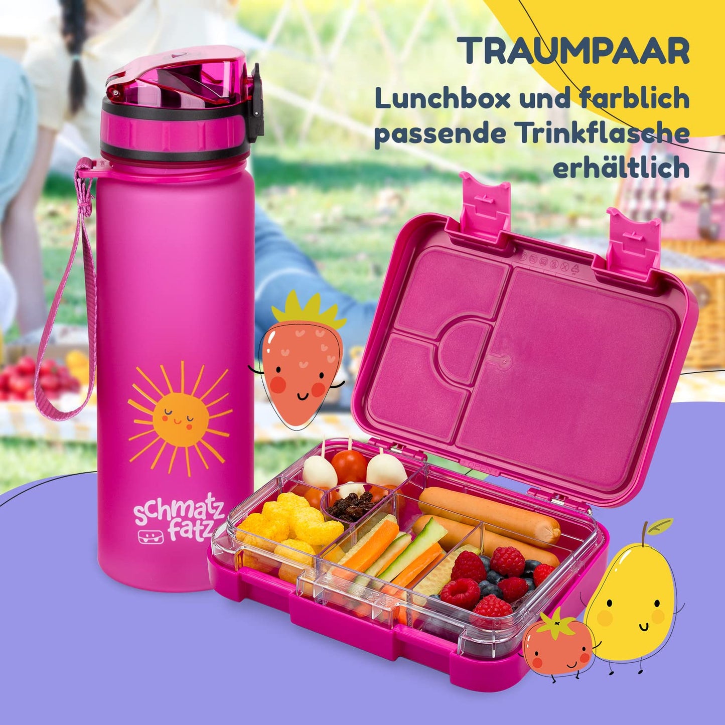 Junior Lunchbox lunchbox snack box | with additional container | child-friendly | leak-proof | 4 or 6 portion compartments | suitable for liquid food dishwasher safe | BPA-free | plastic