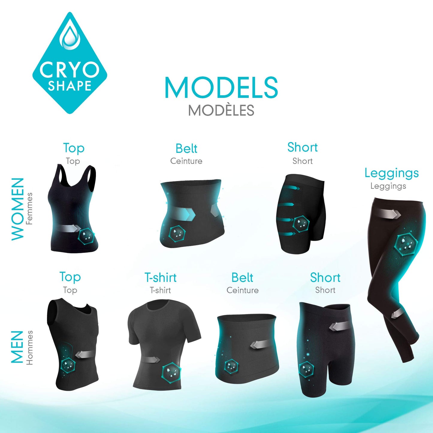 Cryoshape slimming leggings for women in black, size M.