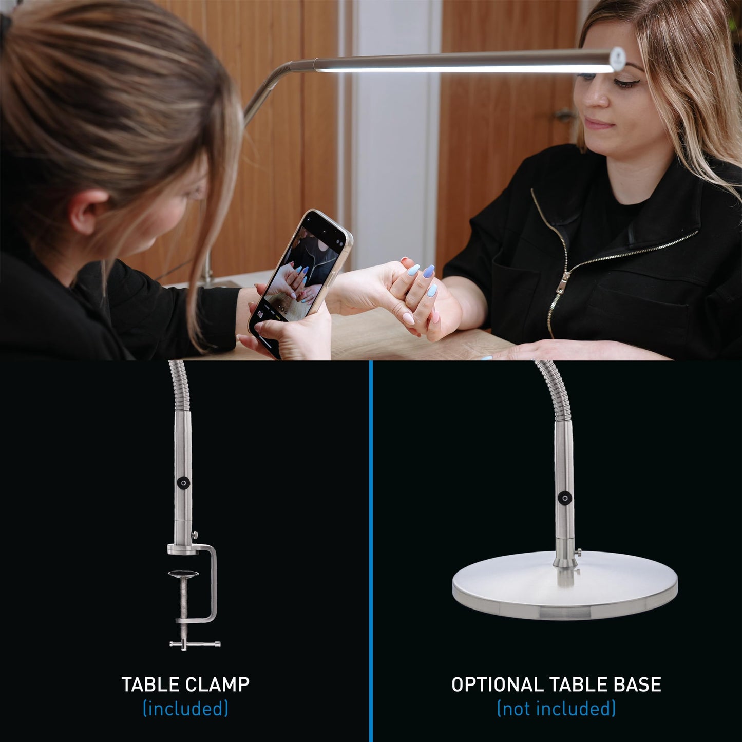daylight Slimline 3 Table Lamp - LED desk lamp, touch dimmable, perfect for sewing, quilting, PMU & crafts, 13W, White