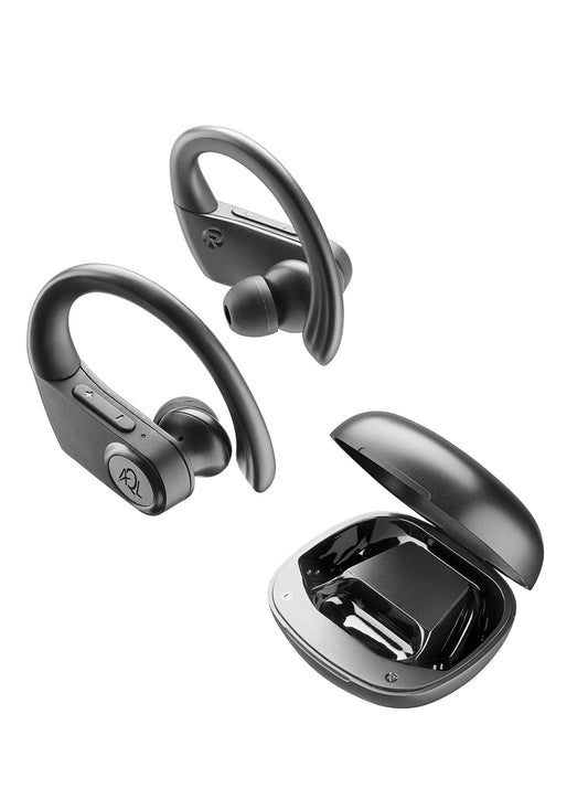AQL Sport Boost Charge | Bluetooth headphones | Bluetooth sports headphones - wireless stereo - waterproof - charging case for 5 charges - Black