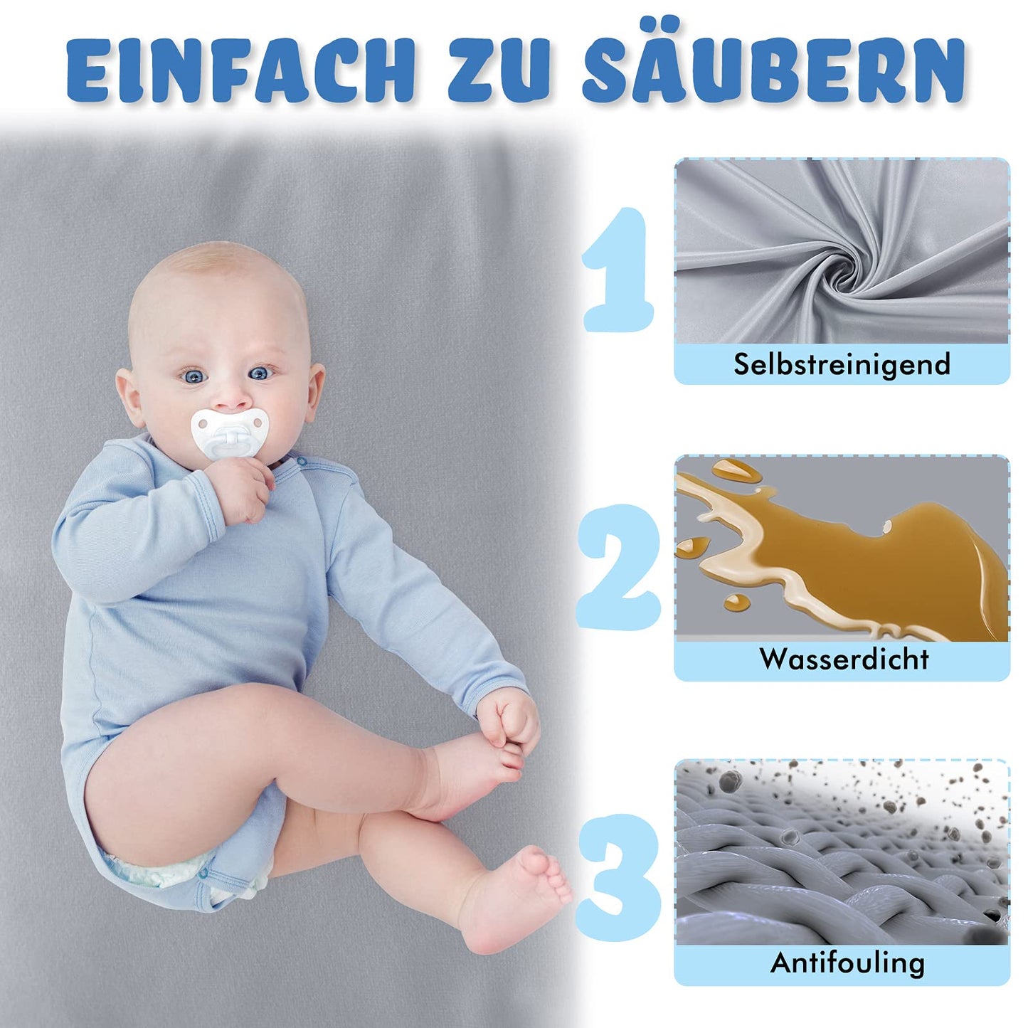 NAIZY Baby Playpen XXL Playard Gray Safety Gate with Non-Slip Base and Breathable Mesh for Children Indoors and Outdoors (200 * 180 * 68cm)