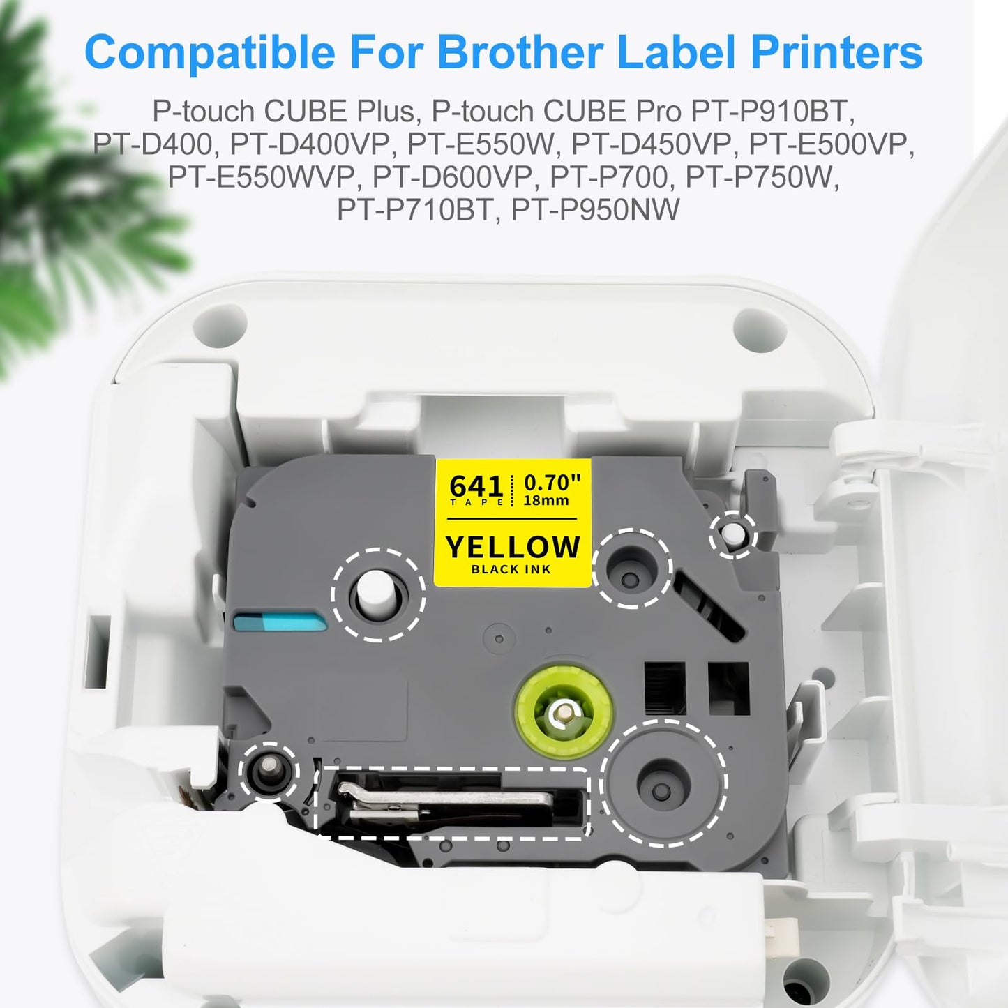 3x XemaX Compatible Label Tape Replacement for Brother P-touch TZe-641 18mm TZe 0.7'' Label Tape for Brother Label Maker PT-D400 2030 D450VP E500VP P900W P950NW P750W, Black on Yellow