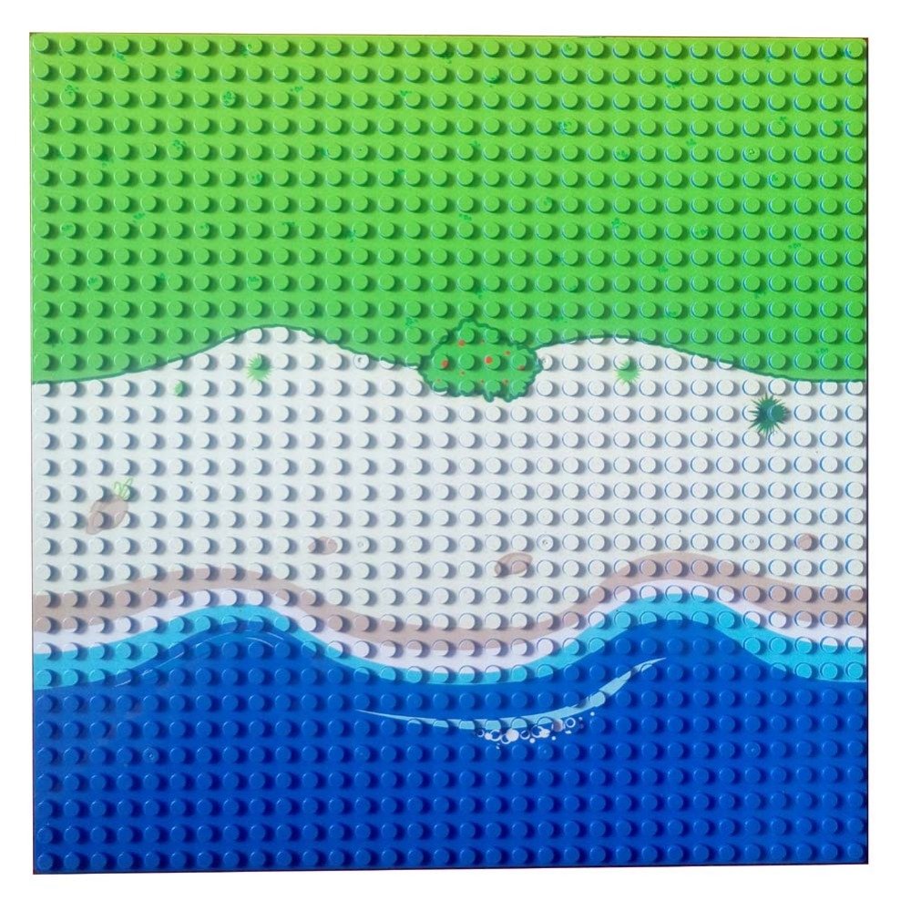 Modbrix Building Blocks Island 6 x Baseplate Island Plate Set 32 x 32 Stud Building Plate, 25.5 x 25.5 cm
