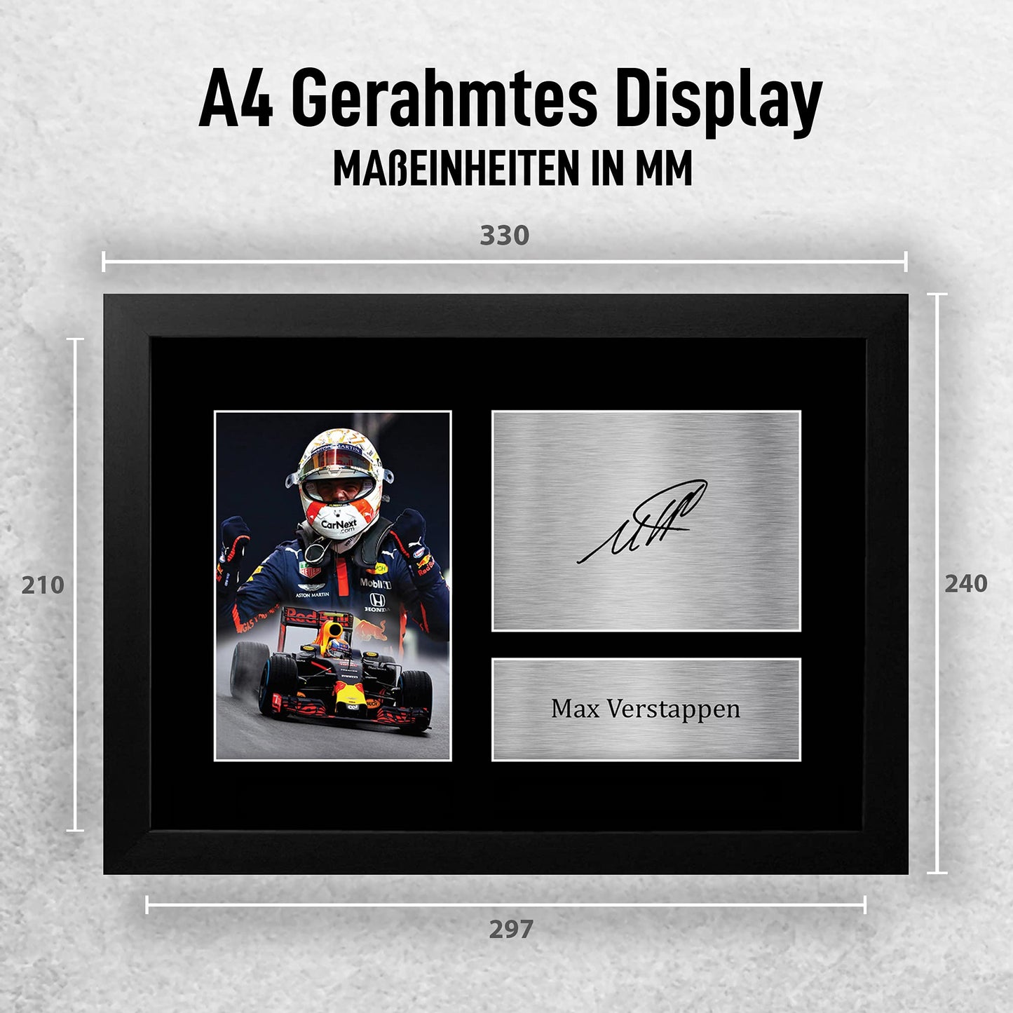 HWC Trading FR A4 Max Verstappen Formula 1 Gifts Printed, Signed Autograph Picture For F1 Formula 1 Racing Fans - A4 Framed