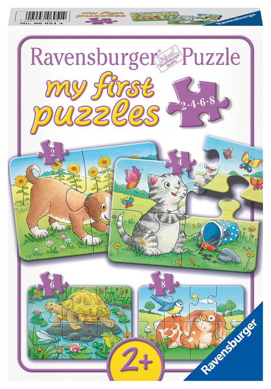 Ravensburger Children's Puzzle - 06951 Cute Pets - My First Puzzle with 2,4,6,8 pieces - Puzzle for children aged 2 years & 06573 Excavator, Tractor and Tipper - My First Puzzle with 3x6 pieces
