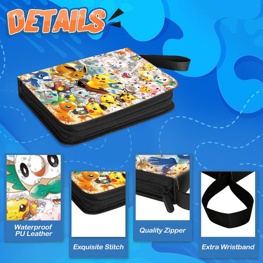 Card collection album, 50 pages, 400 card capacity. Portable, waterproof holder for cards. Great gift for kids, M01.