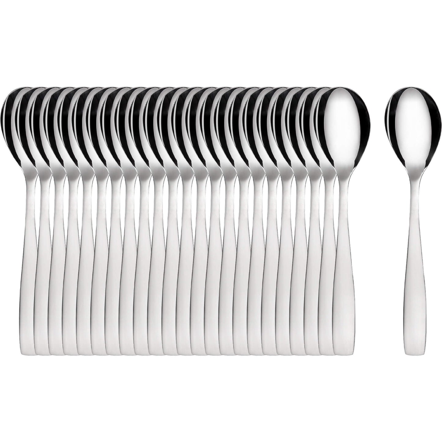 GRÄWE Espresso Spoon, Coffee Spoon Set, 24 Pieces, Teaspoon, Stainless Steel, Dessert Spoon, Demitasse Spoon, Sugar Spoon, Small Spoon, High Gloss Polished, Dishwasher Safe, Königstein Series.