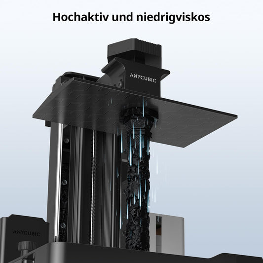 ANYCUBIC High Speed 2.0 3D Printer Resin, Highly active, low viscosity, and high liquid 3D resin, 170 mm/h ultra-high speed printing with Anycubic Photon Mono M7 Pro 3D Printer, Black, 1000g