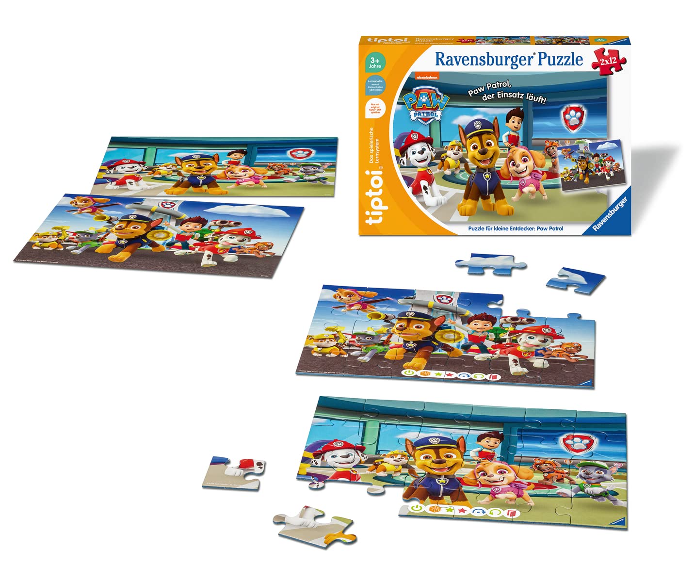 Ravensburger tiptoi Puzzle 00135 puzzle for little explorers & 22671 22671-Paw Patrol Central- Travel game