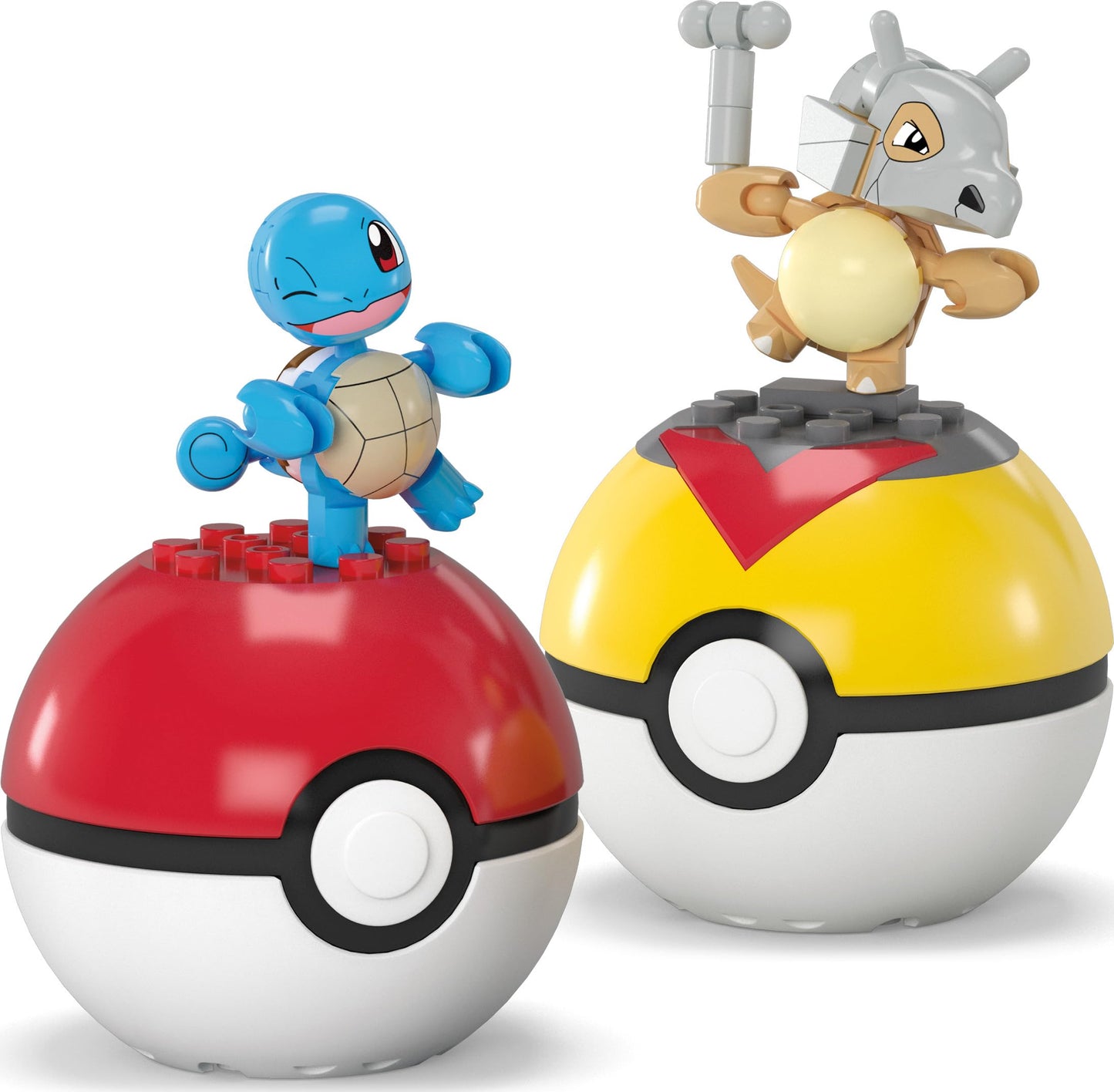 MEGA Pokémon action figure building toy set, 2-pack of Pokéballs, Squirtle and Rhyhorn with 45 pieces, for kids, HXP15