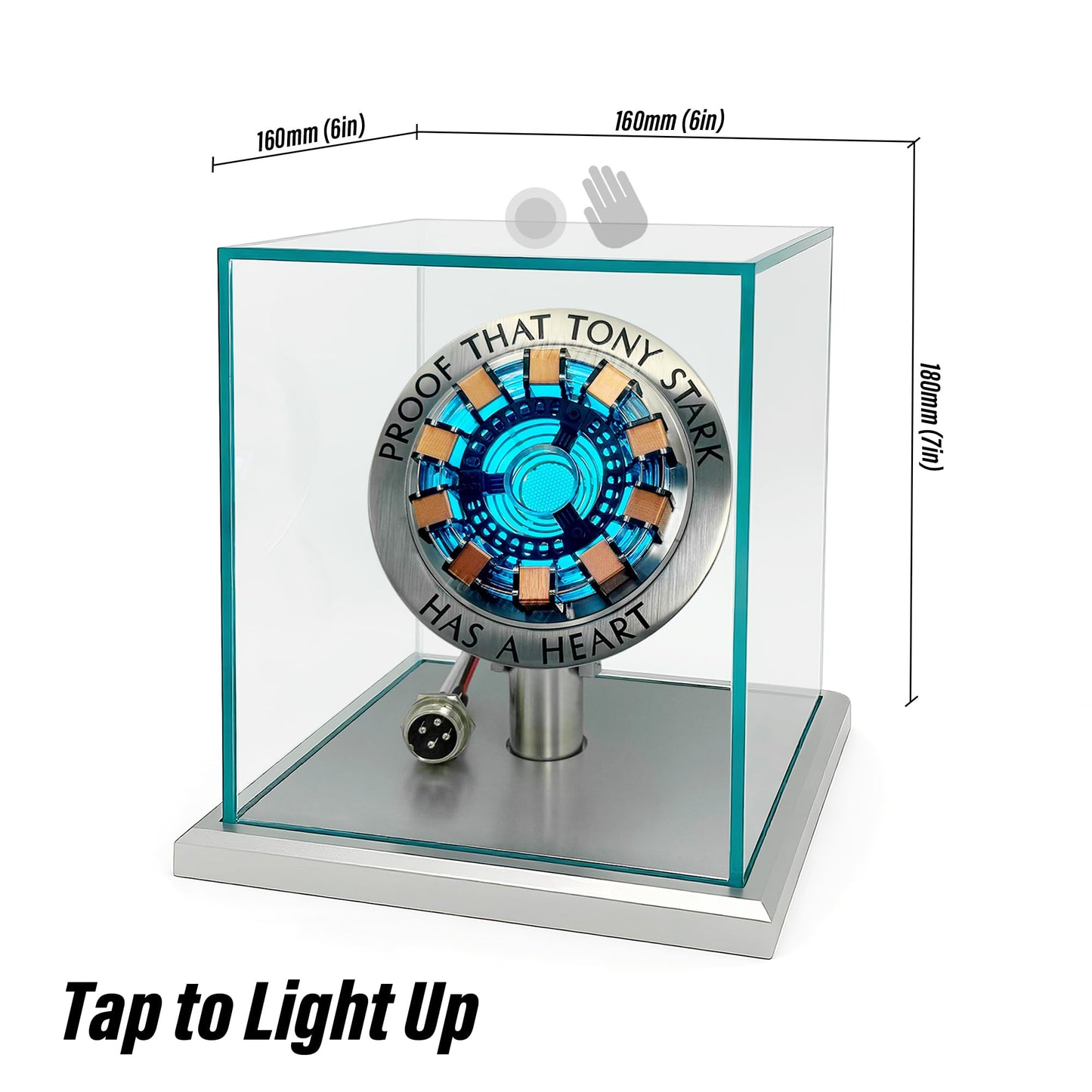 Lonyiabbi 1:1 Arc Reactor MK1 Model LED Light Vibration Sensing Control USB Interface Finished Product Display Box Toys Gift