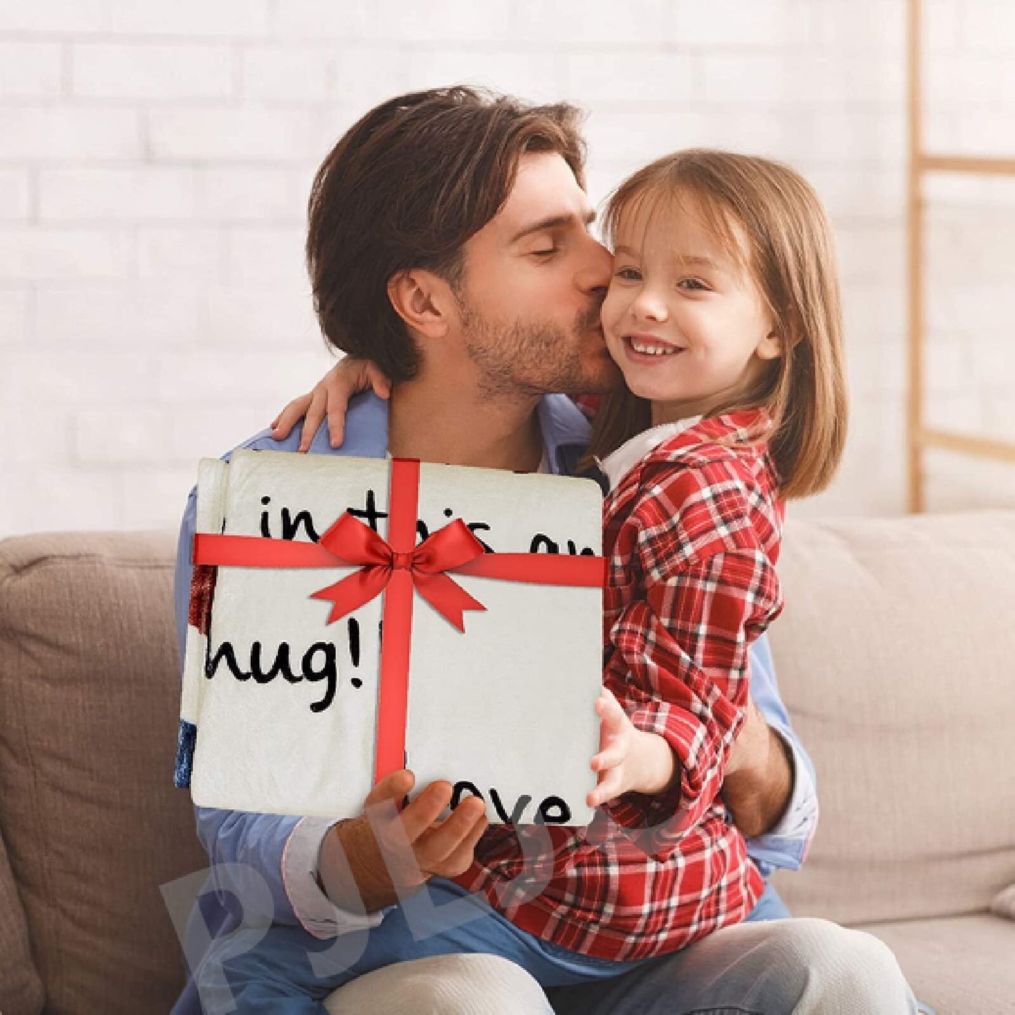 Personalized cuddle blanket for my daughter from Dad, super soft blanket, gift from father to daughter, airmail blanket positively encourage your girl's birthday gifts 150x200cm