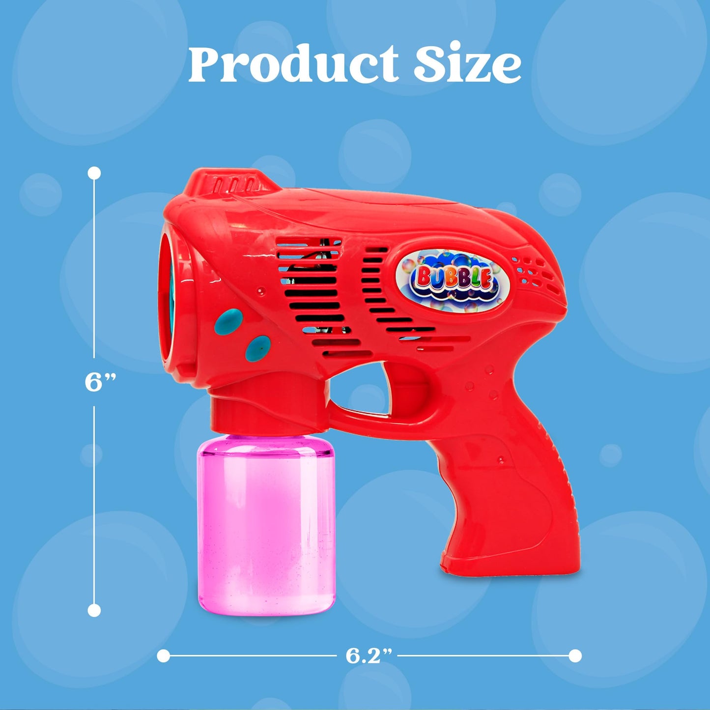 JOYIN 2 Bubble Guns for Kids with Bubble Solution (2 * 130 ml), bubble machine for party, Bubble Gun for Summer Party, Indoor Outdoor Activities, Easter (blue+red)