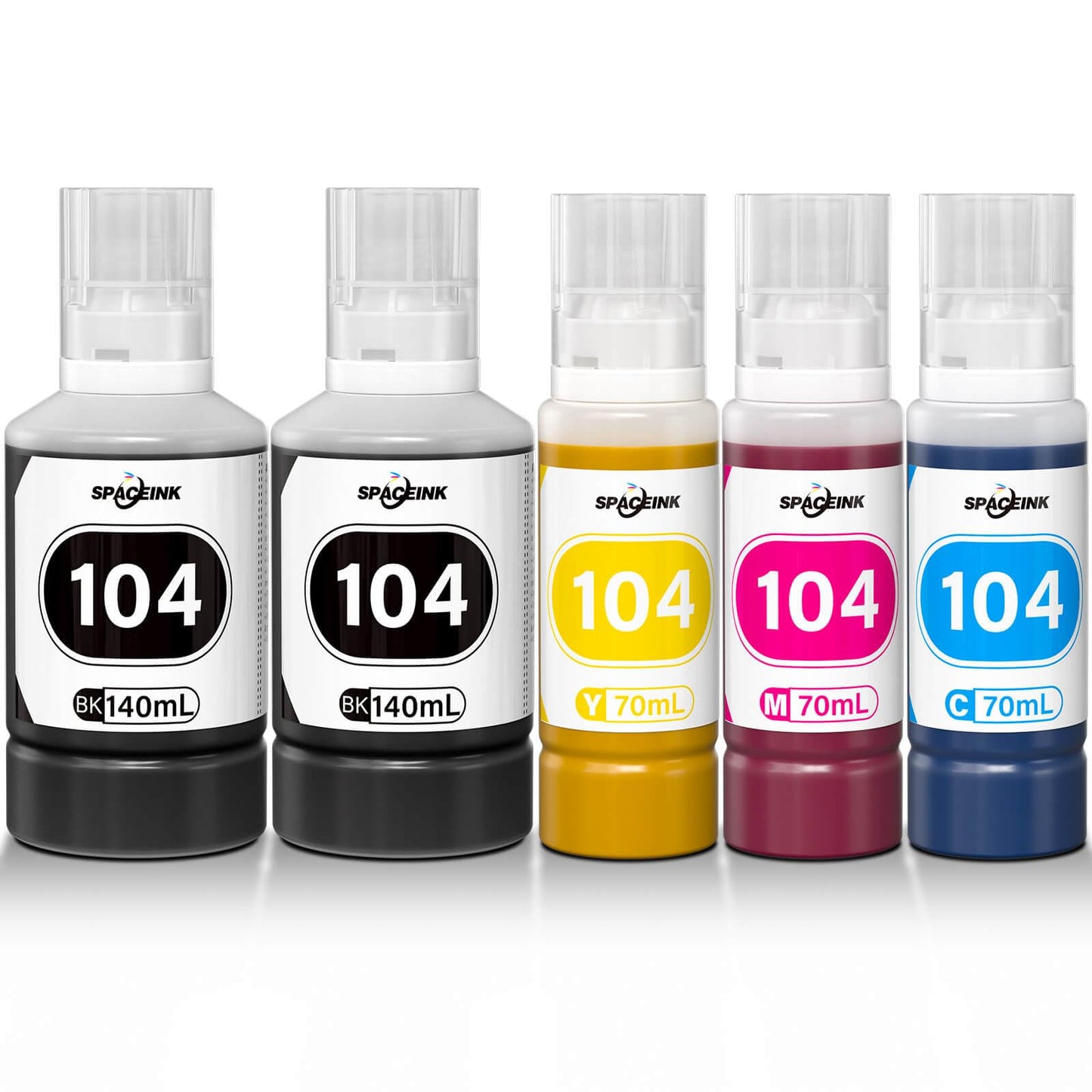 Ink 104 Multipack compatible for Epson 104 ink ET-2820 ET-4800 ET-2870 ET-2810 ET-2862 ET-2826 ET-2856 ET-4810 ET-2811 ET-2812 ET-2814 ET-2815 ET-2821 ET-2710 ET-2711 Printer (2Black, C, M, Yellow)