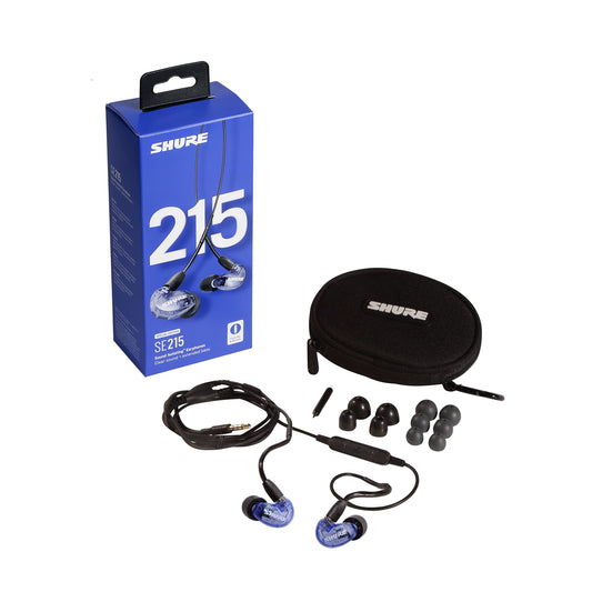 Shure SE215 Special Edition Universal Sound Isolating Earphones, single driver, in-ear design, detachable cable, clear sound and powerful bass, ideal for music, video games, and phone calls - Purple