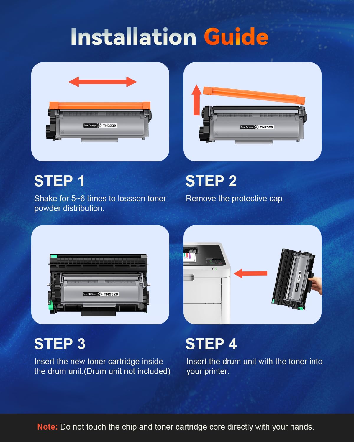 TN2320 compatible toner for Brother TN-2320 TN2320 TN-2310 toner for Brother MFC-L2700DW MFC-L2700DN MFC-L2720DW HL-L2340DW HL-L2300D DCP-L2520DW DCP-L2540DN MFC-L2740DW HL-L2360DN (2 Black)