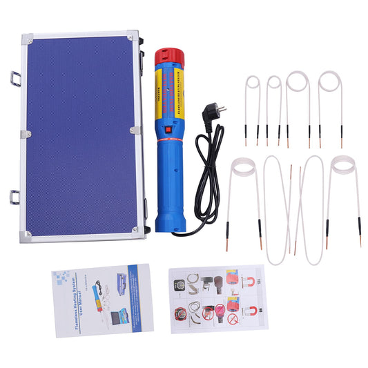 1100W Magnetic Mini Induction Heater Heating Kit 220V Magnetic Induction Heater Magnetic Induction Heating with 8 Coils Flameless Induction Heating Device for Screw Tool Bolt Remover