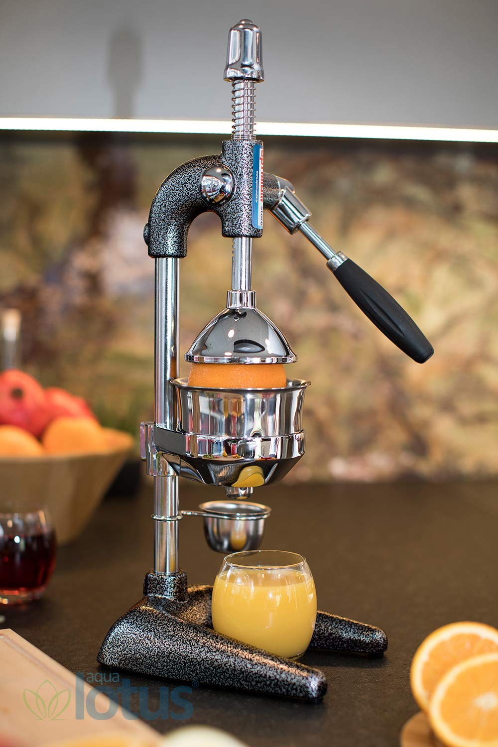 Aqua Lotus citrus juicer, hand press, manual fruit press, juice press for oranges, lemons, pomegranates, black...