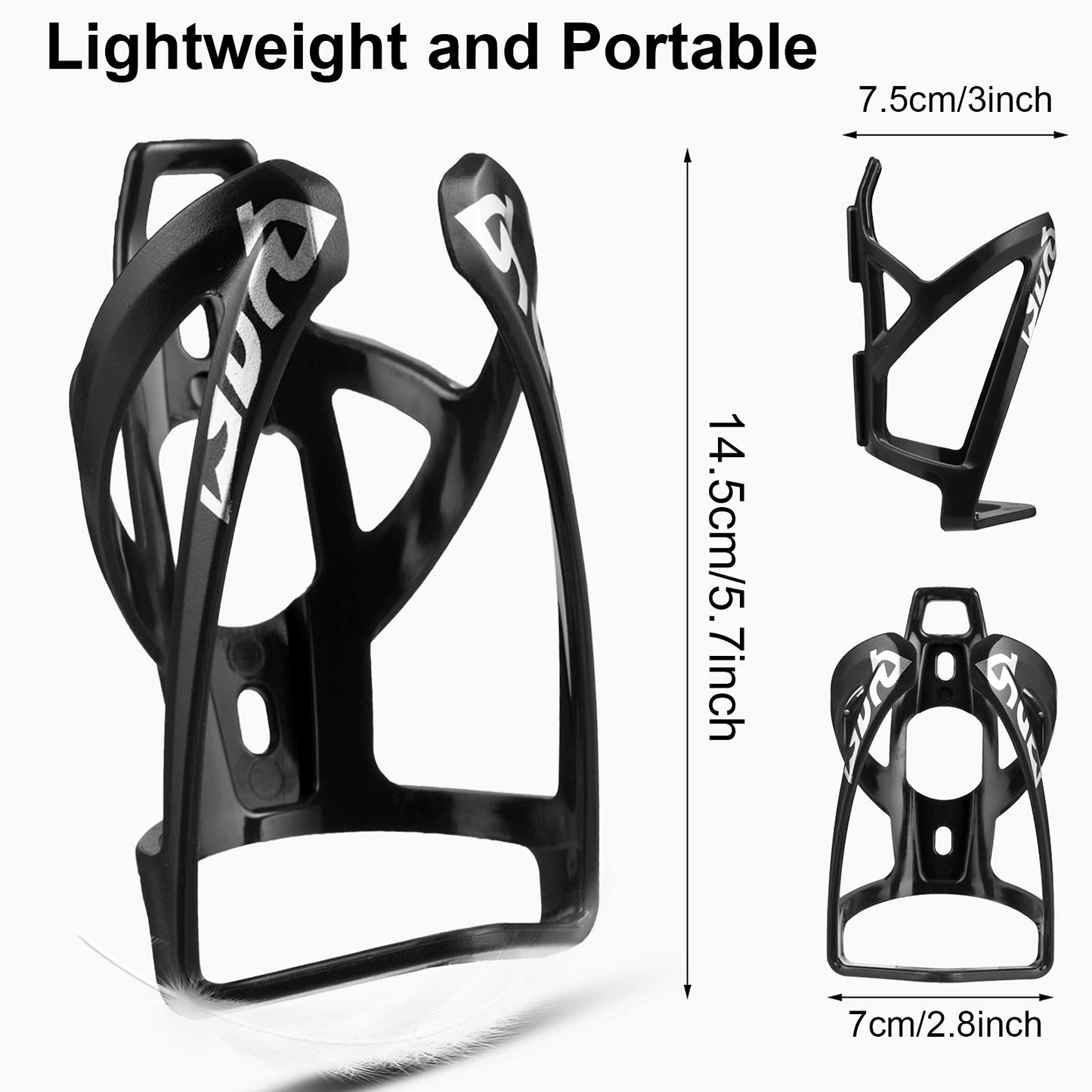 Capsule Bottle Holder Bike Set, Bike Drink Holder with 610ml 700ml 750ml Water Bottle, Screws, Lightweight Strong Bottle Holder for MTB, Road Bike (Black, 700ml-black)