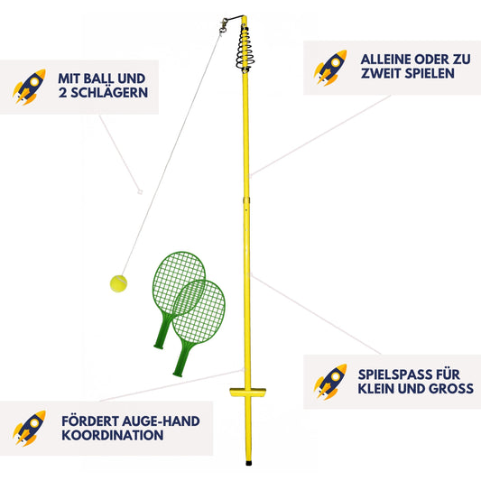 BEST SPORTING Twistball Set Edition 2022 - 5-piece set including 2 Twistball rackets - Swingball - Circletennis (Edition 2022)
