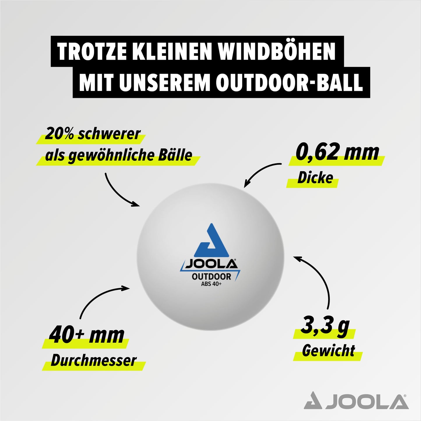 JOOLA Table Tennis Set Vivid Outdoor 2 Table Tennis Rackets + 3 Table Tennis Balls + Table Tennis Cover, Lime/blue, 6 pieces