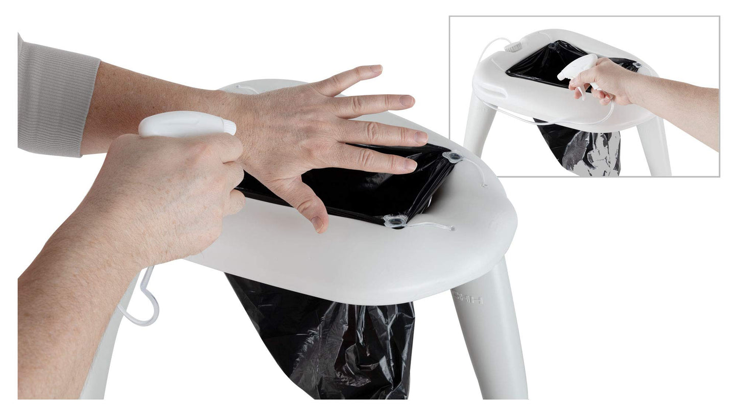 Stagecaptain Quixie-2842 camping toilet - outdoor and travel WC - for kids and adults - with hand washing sprayer - in practical carrying bag - includes 10 waste bags - light grey