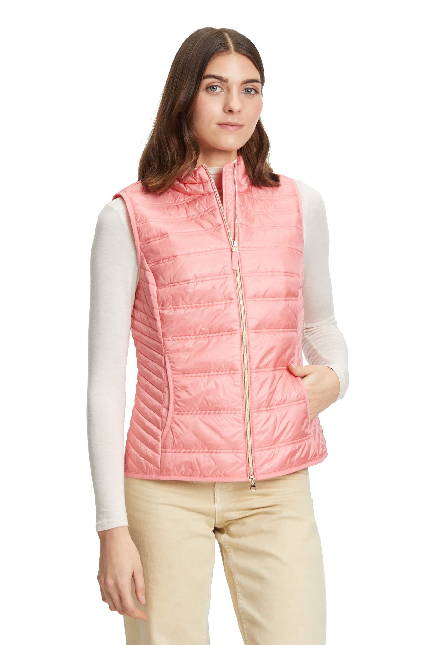 Betty Barclay Women's Sandra Vest, Salmon Pink, Size 40.