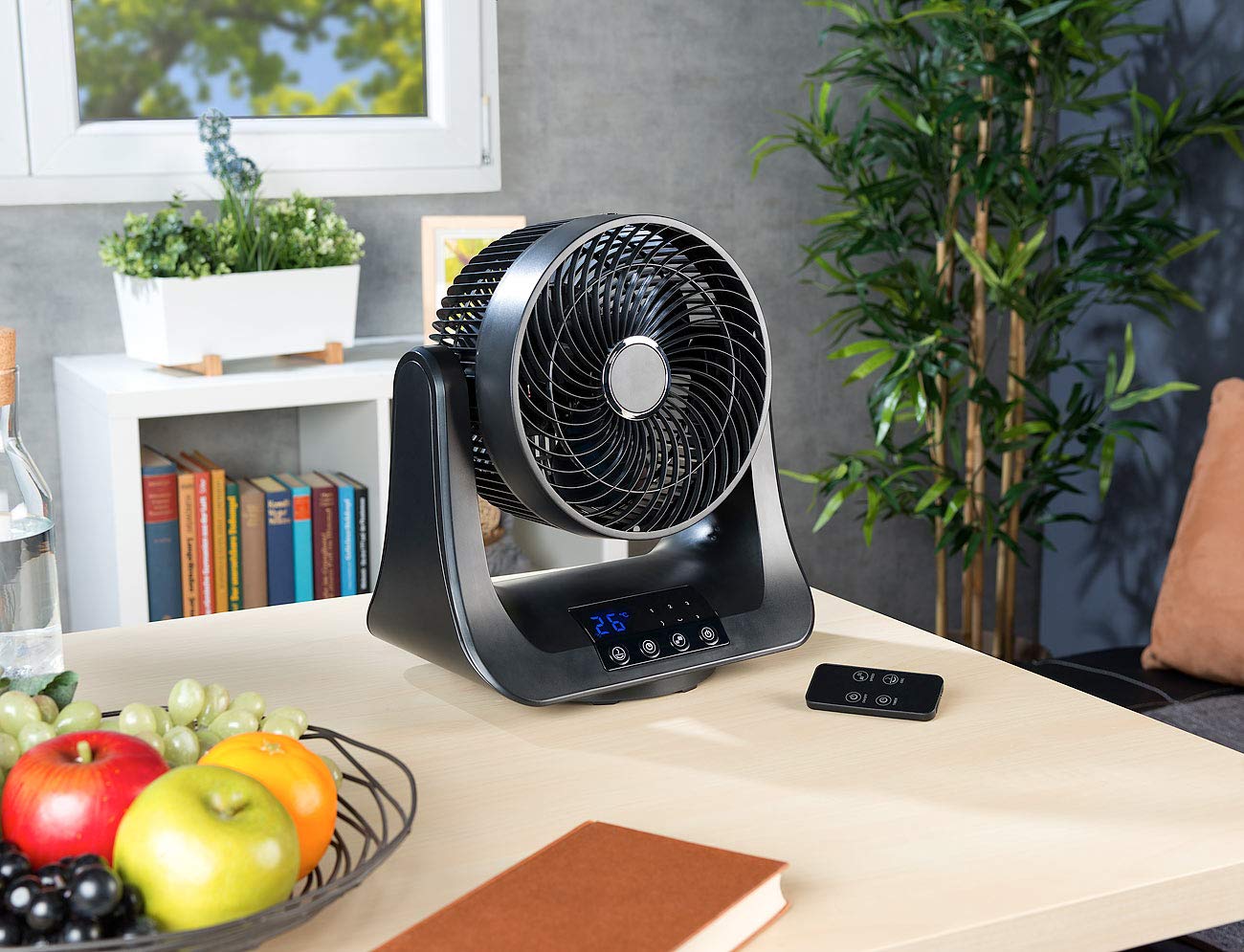 Sichler Household Appliances 3D Fan: Digital 3D Robot Room Fan and Air Circulator, 45 Watts, Ø 21 cm (standing fan, 3D turbo fan, air conditioner)