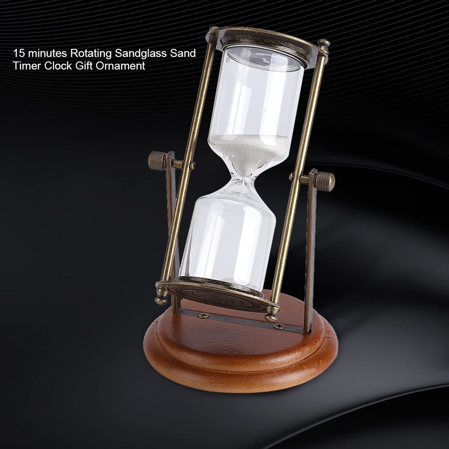 15 minute hourglass, vintage metal 15 minute hourglass, unique hourglass timer with glass for gift home office desk