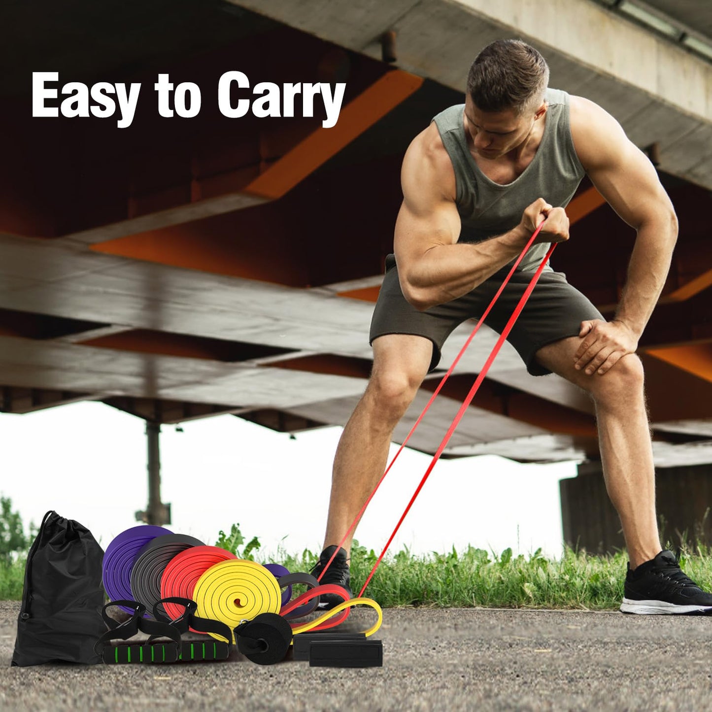 Fokky Fitness bands Resistance Bands, with door anchor and handles, perfect for strength training, yoga, Pilates, muscle building.