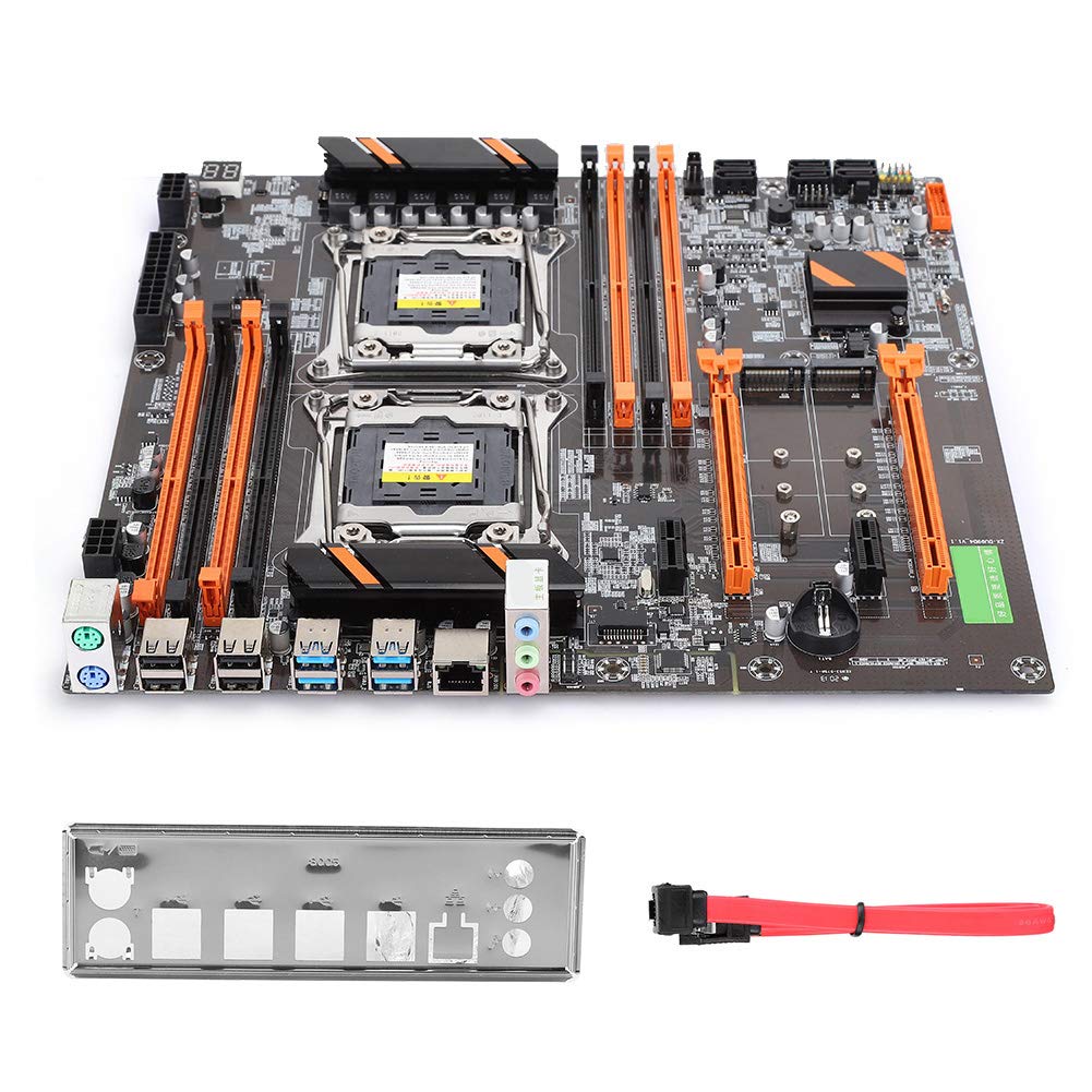 Tonysa X99 Dual Server Motherboard, backside 4 USB3.0 Gigabit network card 8 memory slot motherboard Support 4th gen 8*DDR4 DIMM 3000/2666/2400/2133MHz Server Motherboard for computer.