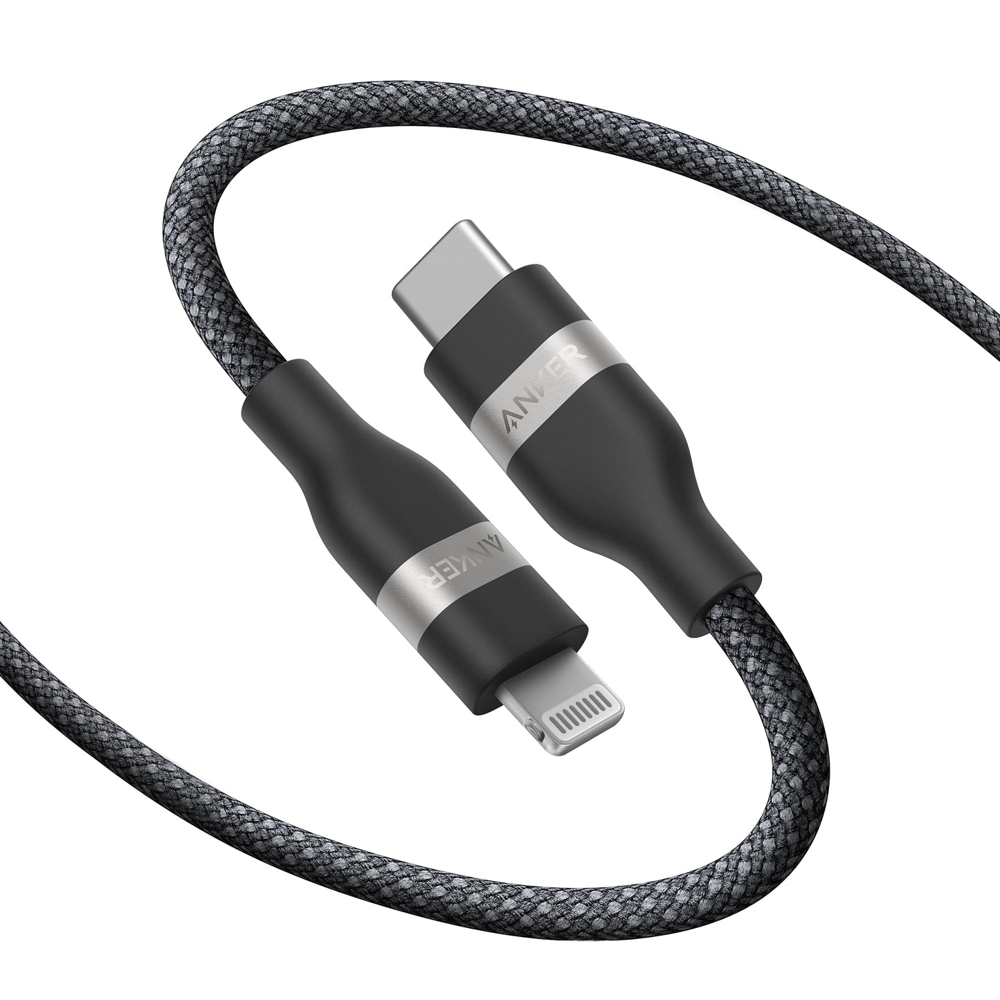 Anchor USB C Lightning Cable, Upcycled Woven USB C to Lightning Cable 180cm, ultra-fast charging cable for iPhone 14/13/12/11 Series and more.