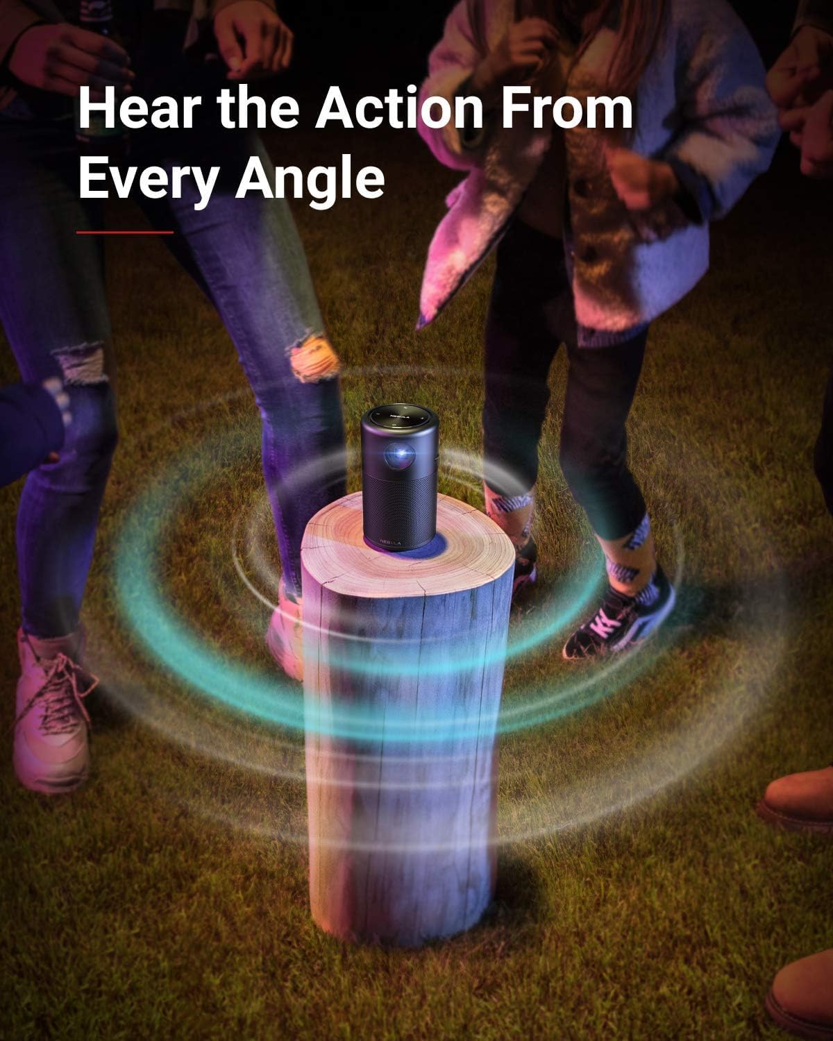 Anker Nebula Capsule Mini Portable Video Projector, Mini Smart Wi-Fi Video Projector, 100 lumens Output, 360° Speaker, 4-hour Video Playback Battery Life, Home Entertainment.