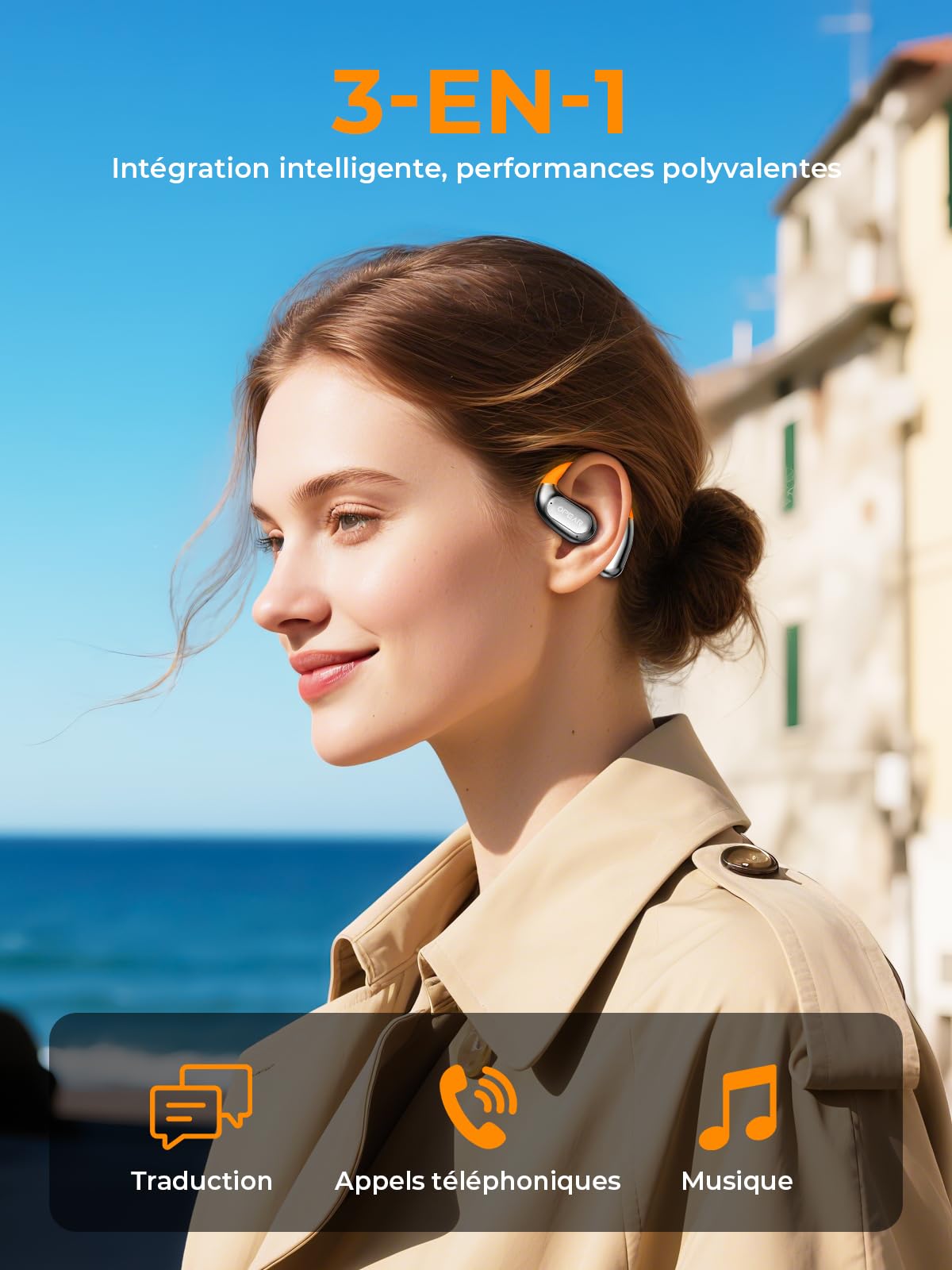 ki translator headphones, 3-in-1 translation headphones with 150 languages, 5 translation modes Real-time translator earbuds with APP, 60Hrs, Bluetooth 5.4 translator earbuds for Learning, Travel, Business