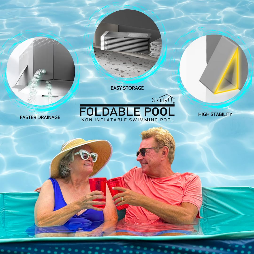 INDUSTEX Foldable Pool, 130 x 90 x 45 cm, Children’s Pool, Portable Dog Pool, Foldable Pool, Bathtub, Pool Toy, Suitable for Children, Medium-sized Pets