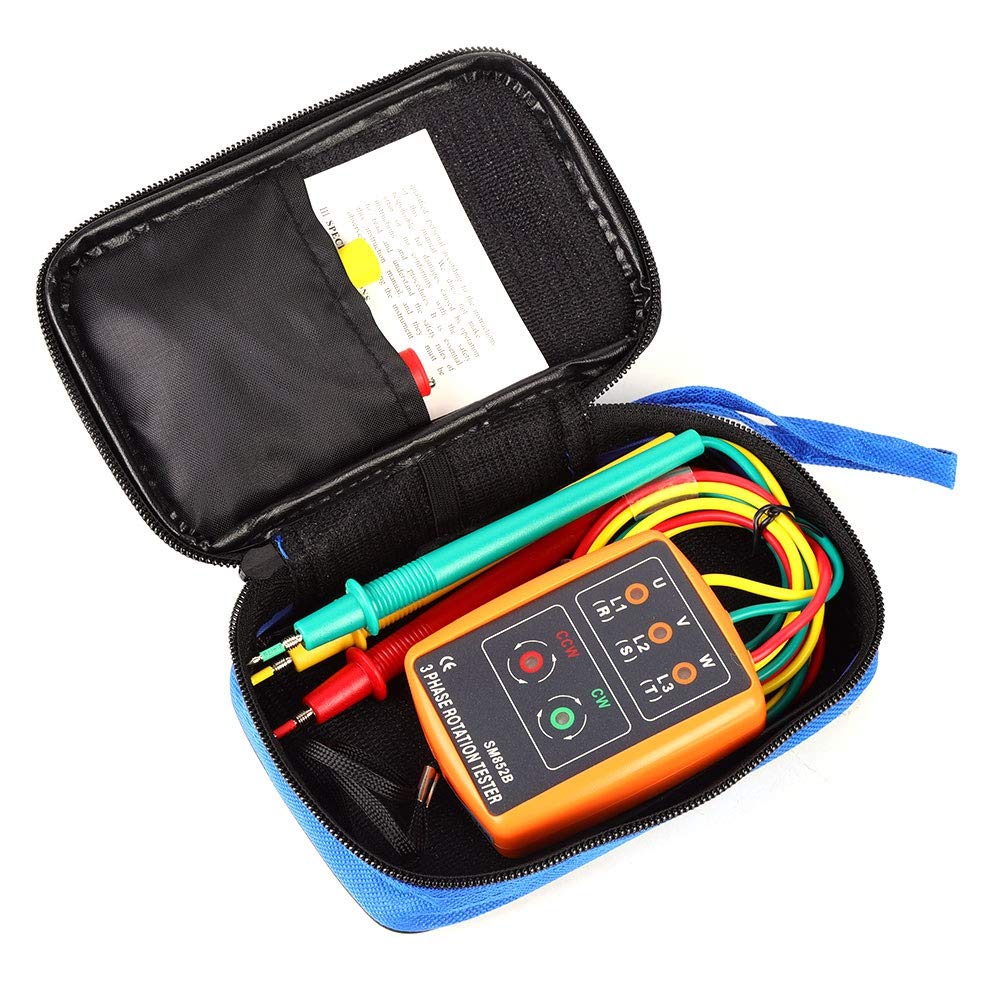 3 Phase Rotation Tester, SM-852B 60V~600V AC Sequence Order Display Tester 20Hz-400Hz, AC Sequence Display