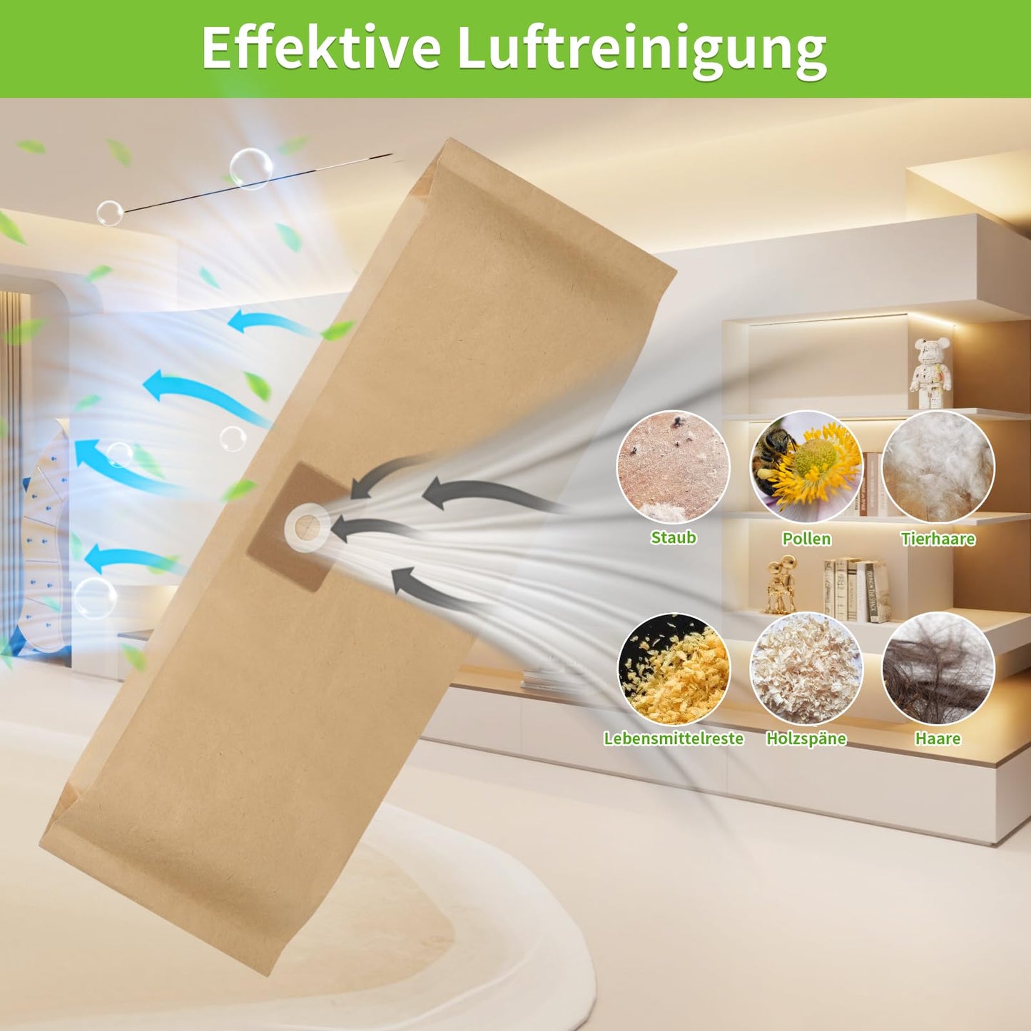 15 paper filter bags for Bosch Advancedvac 20 accessories bag